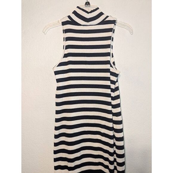 Women's Revolve Pfeiffer Mondrian Ribbed Blue Striped Midi Dress Size Small - Picture 13 of 15